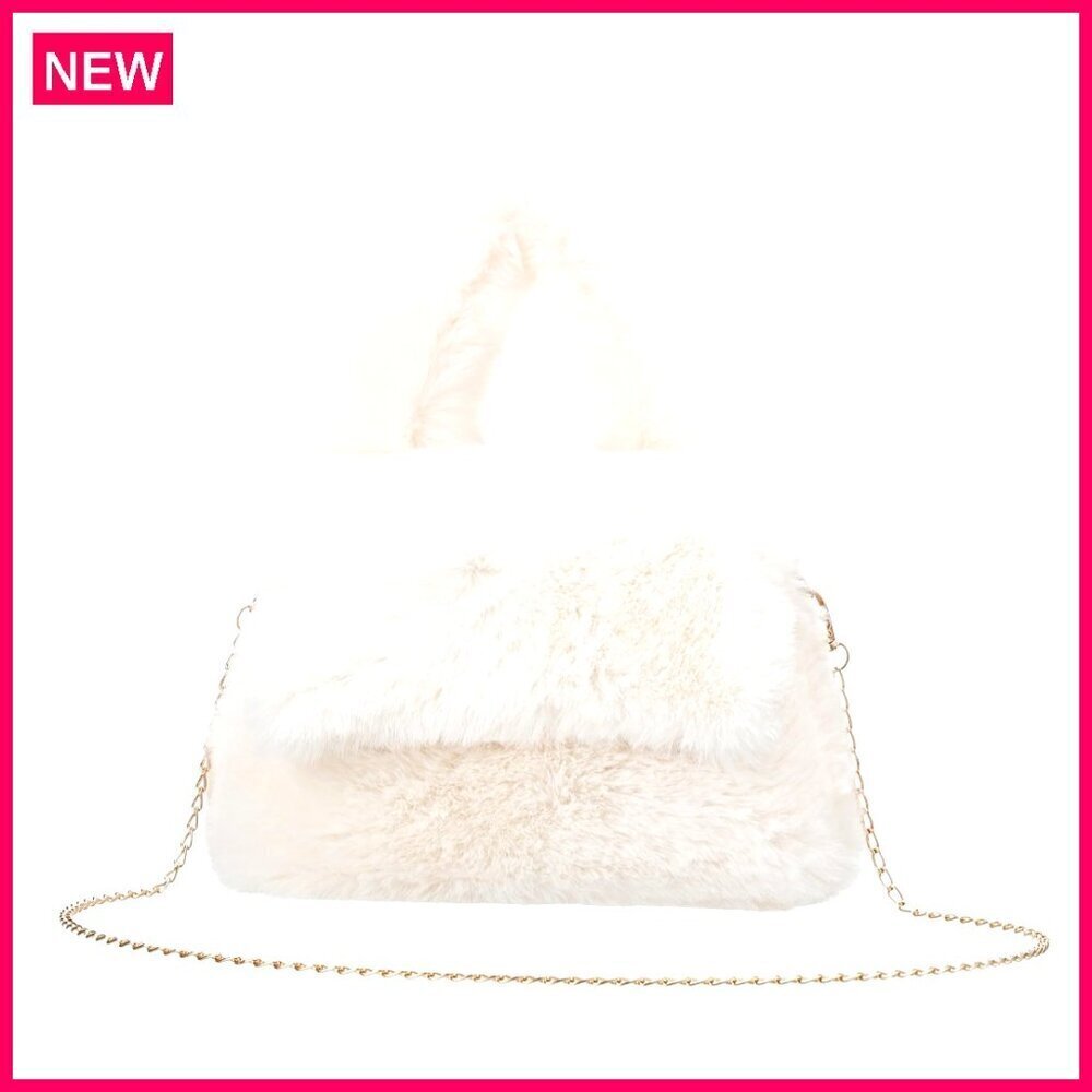Fluffy Faux Fur Tote Bag Large Capacity Plush Shoulder Handbag